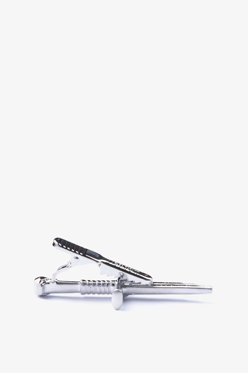 Ties Shattered Great Sword Silver Tie Bar New