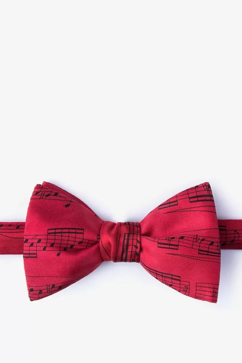 Ties Sheet Music Red Self-Tie Bow Tie Cheap