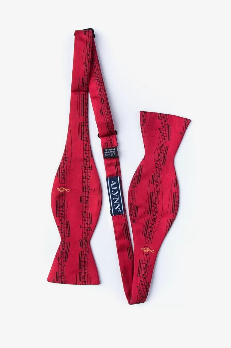 Ties Sheet Music Red Self-Tie Bow Tie Cheap