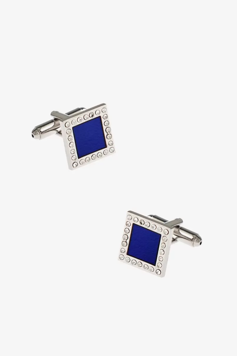Ties Shimmering Flashy Square Blue Cufflinks Cheap