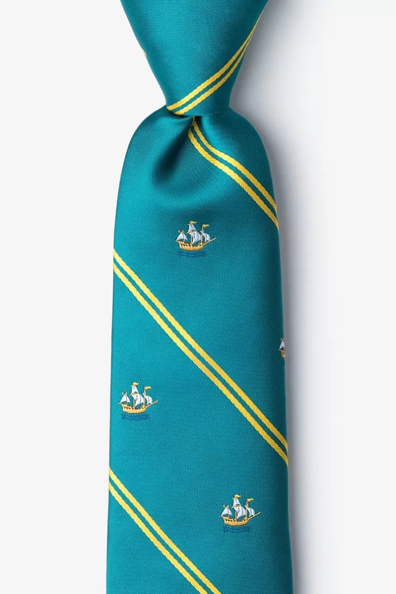 Ties Ship Stripe Teal Extra Long Tie Fashion