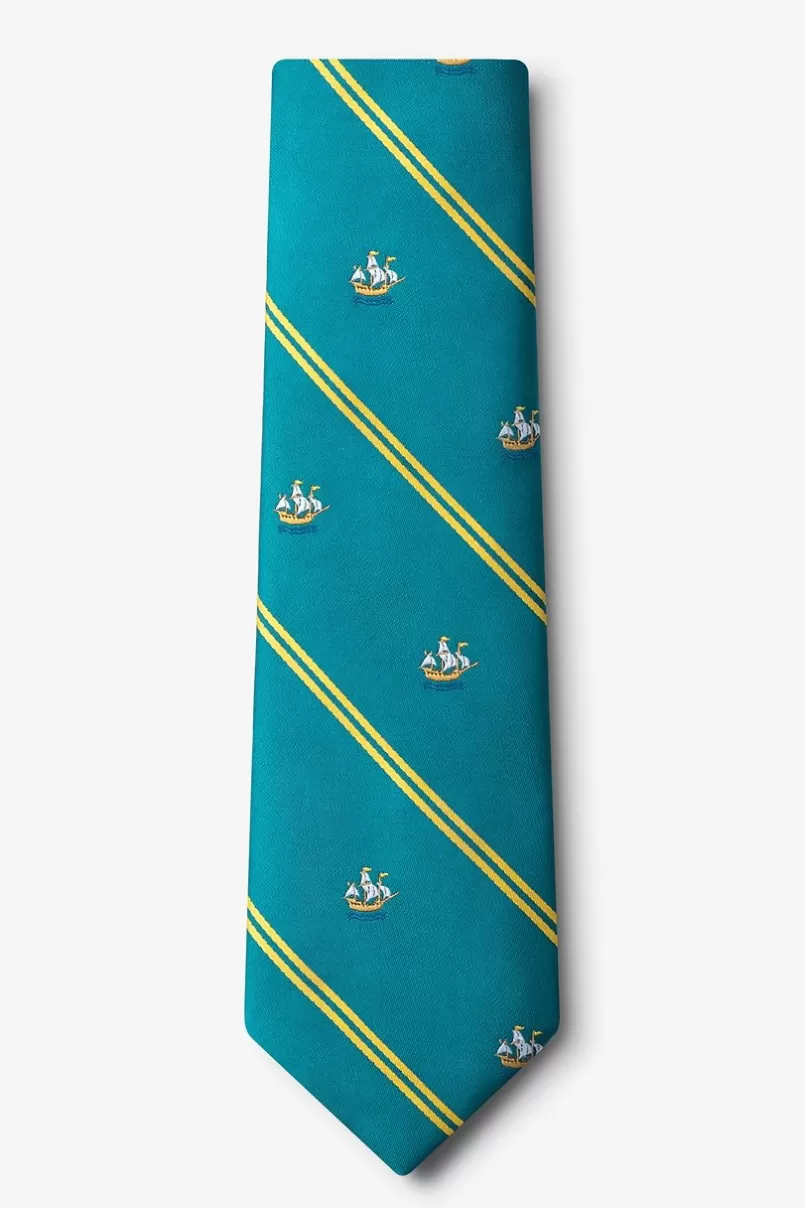 Ties Ship Stripe Teal Extra Long Tie Fashion