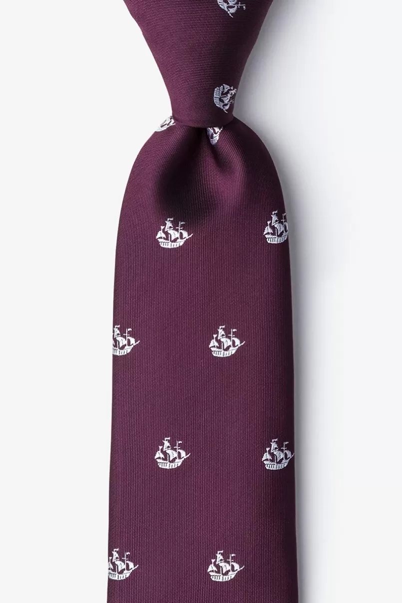 Ties Ships Ahoy Tie Burgundy Flash Sale