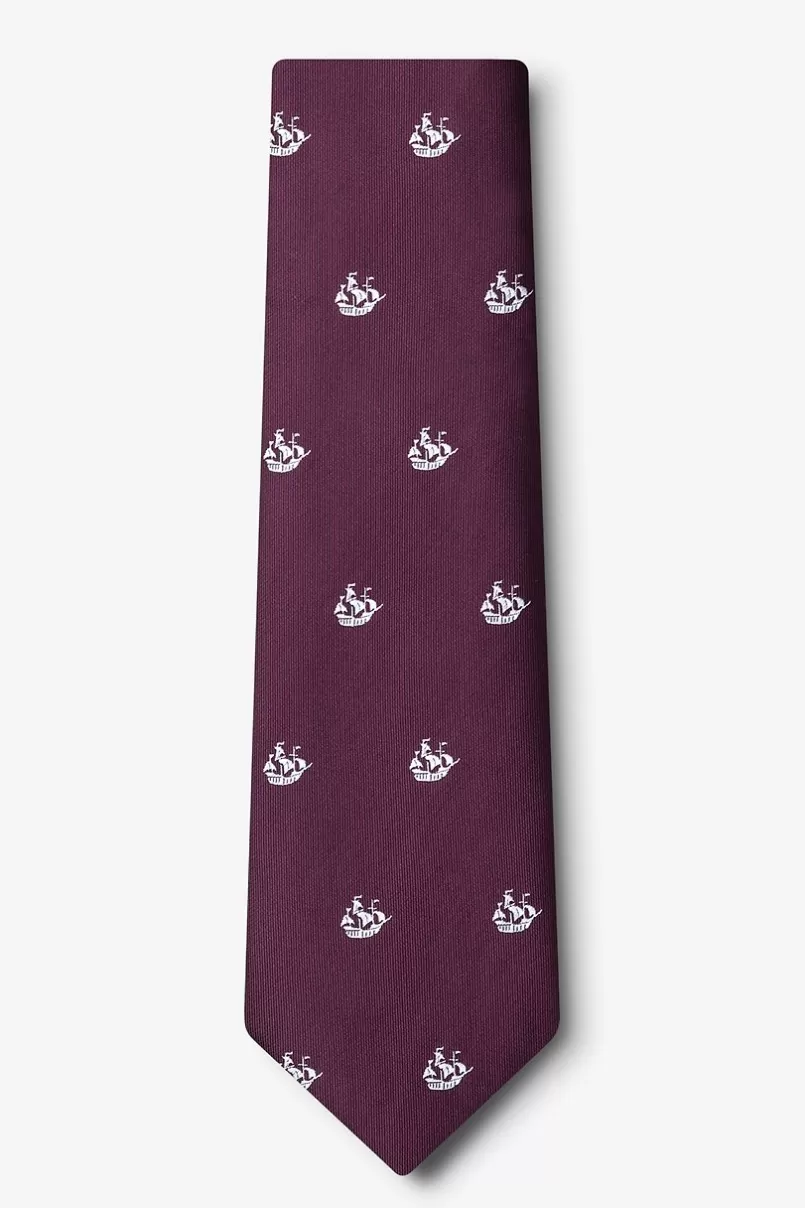Ties Ships Ahoy Tie Burgundy Flash Sale
