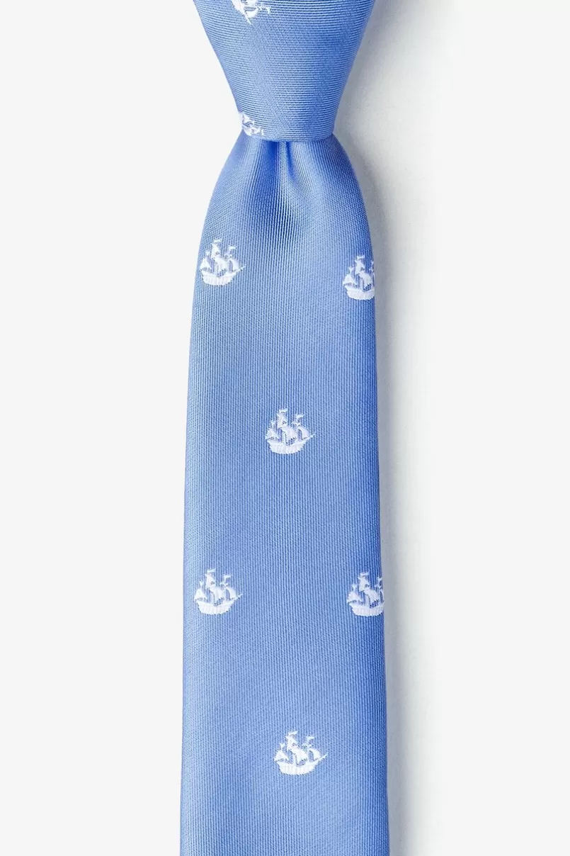 Ties Ships Ahoy Light Blue Skinny Tie LightBlue Hot