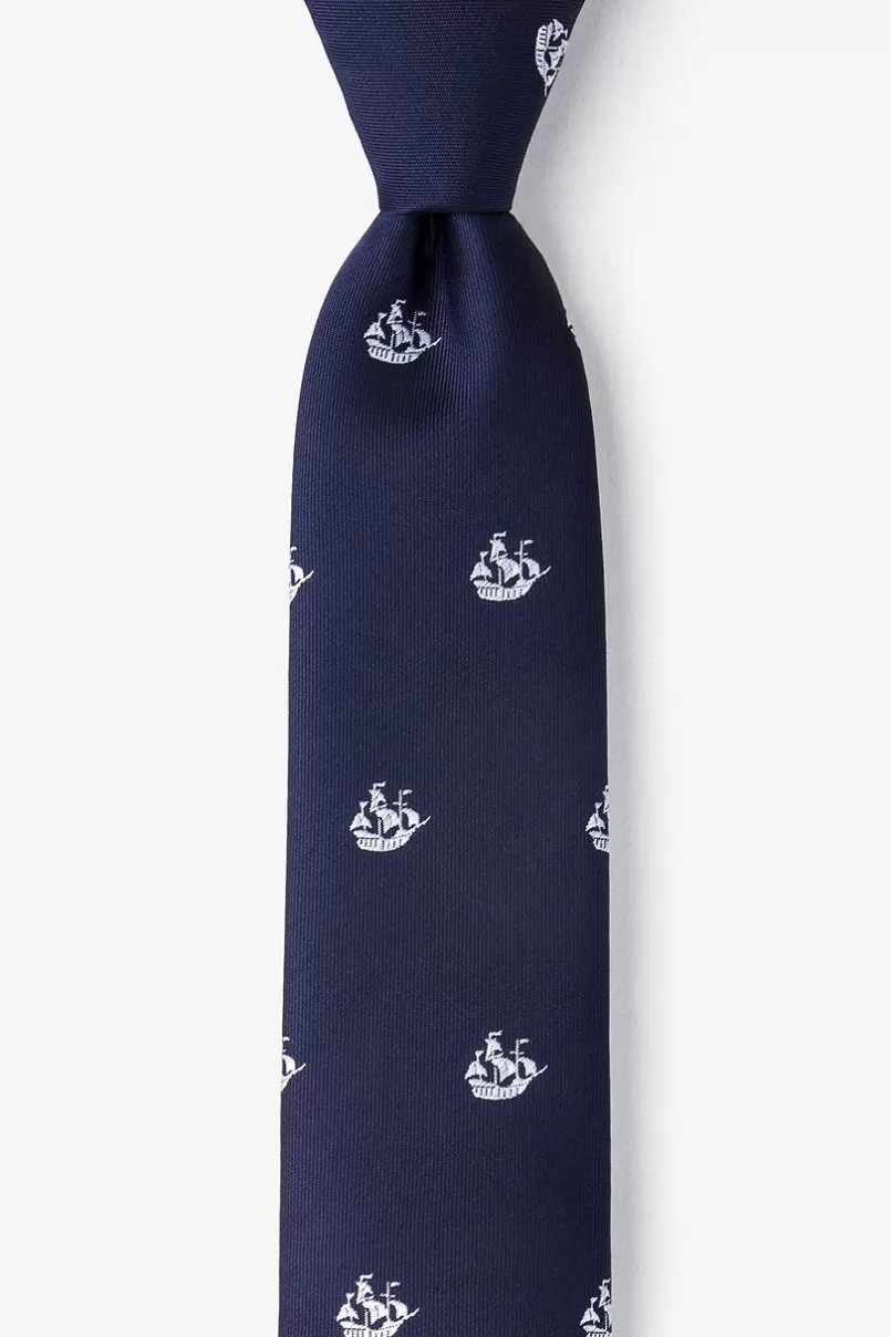 Ties Ships Ahoy Navy Blue Skinny Tie NavyBlue New