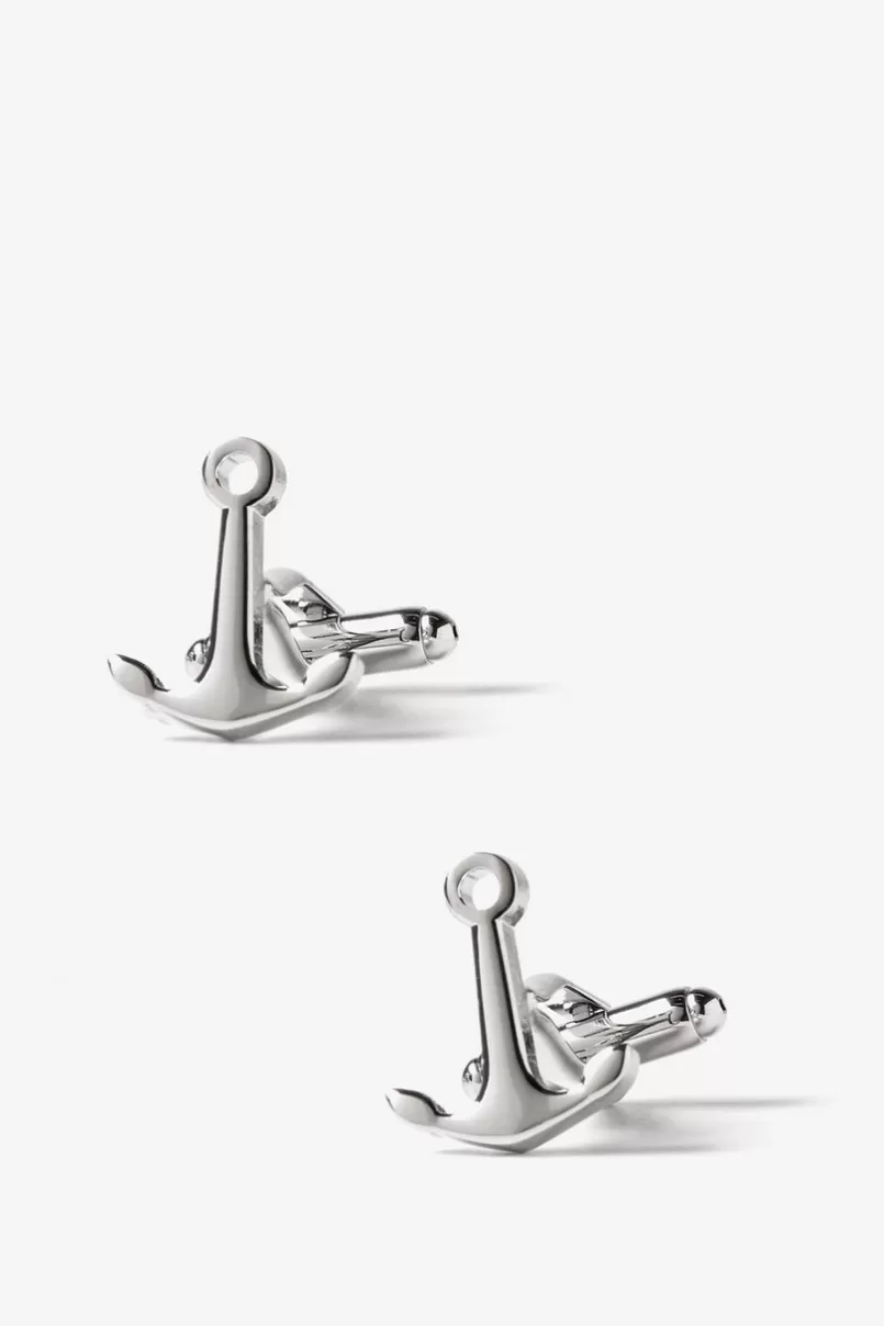 Ties Ships Anchor Silver Cufflinks Store