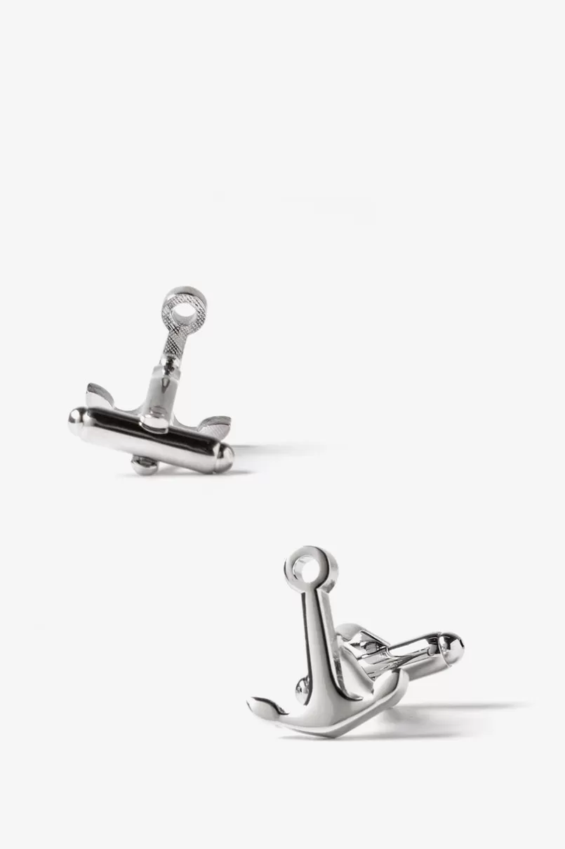 Ties Ships Anchor Silver Cufflinks Store