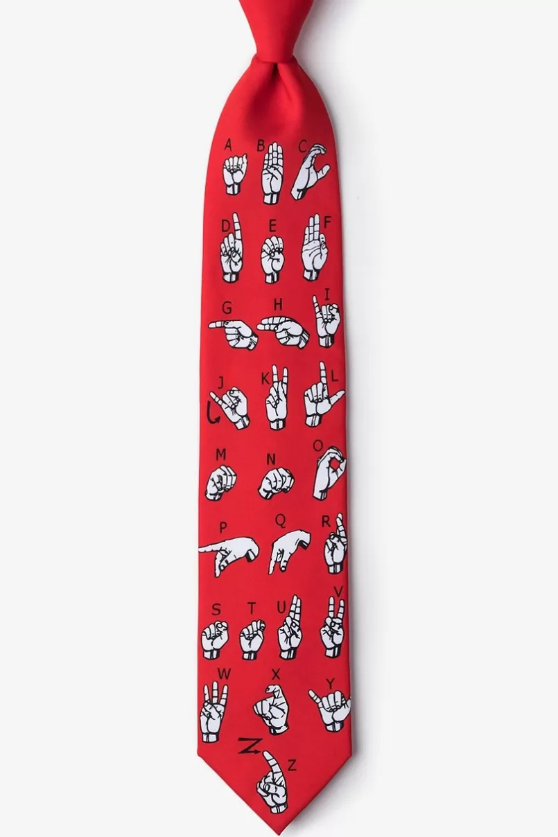 Ties Sign Language Alphabet Red Tie Shop