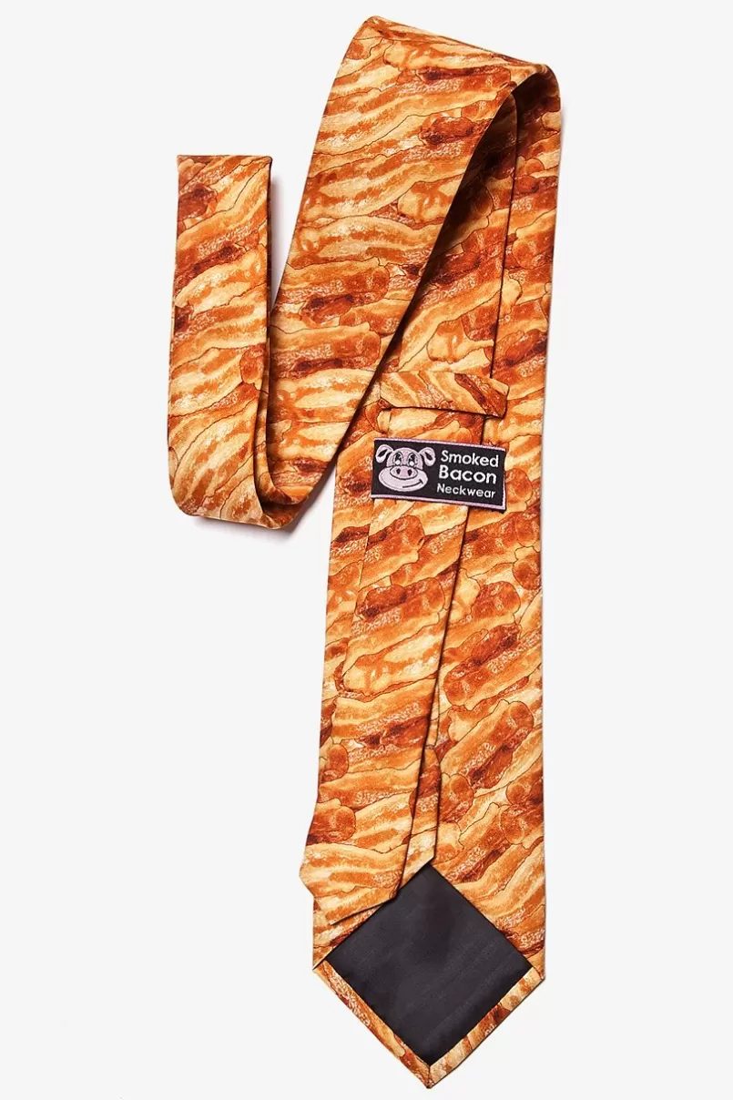 Ties Sizzlin' Bacon Orange Extra Long Tie Clearance