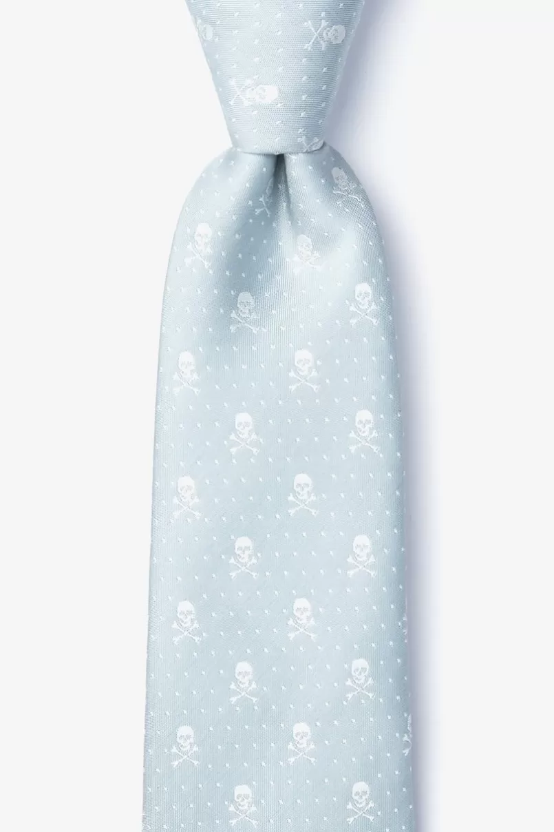 Ties Skull and Polka Dot Light Gray Extra Long Tie LightGray Discount