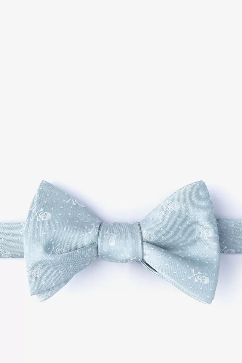 Ties Skull and Polka Dot Light Gray Self-Tie Bow Tie LightGray Flash Sale