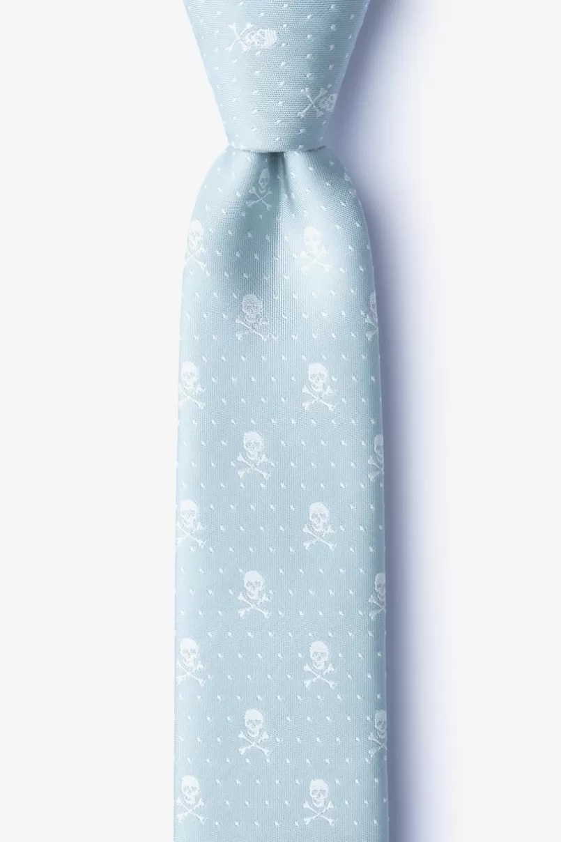 Ties Skull and Polka Dot Light Gray Skinny Tie LightGray Flash Sale