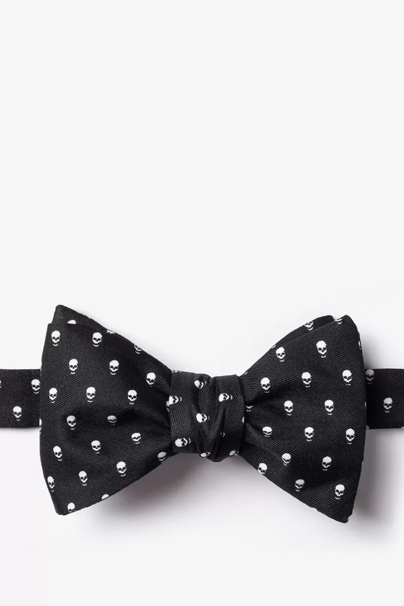 Ties Skull Polka Dot Black Self-Tie Bow Tie Store