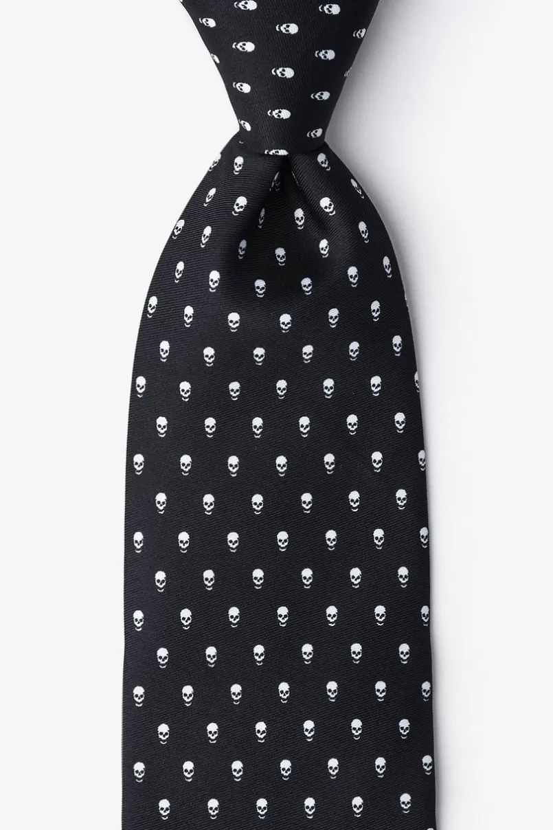 Ties Skull Polka Dot Black Tie Fashion