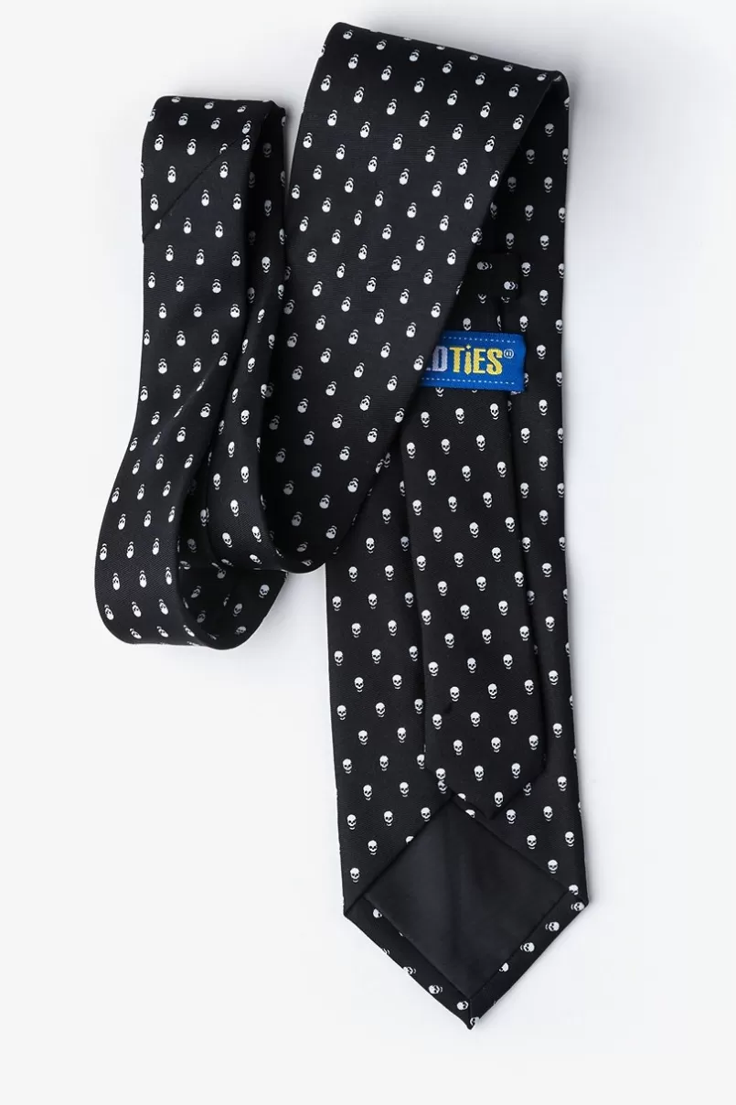 Ties Skull Polka Dot Black Tie Fashion