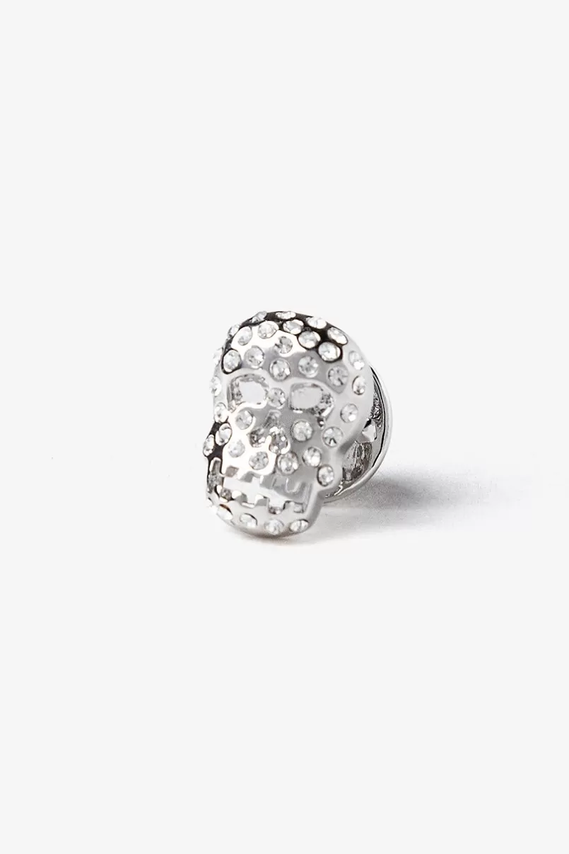 Ties Skull Silver Lapel Pin Hot