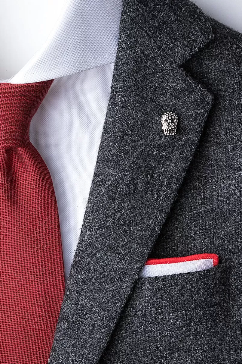 Ties Skull Silver Lapel Pin Hot