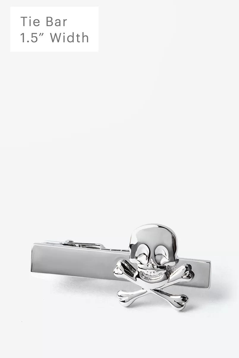 Ties Skull Silver Tie Bar Fashion