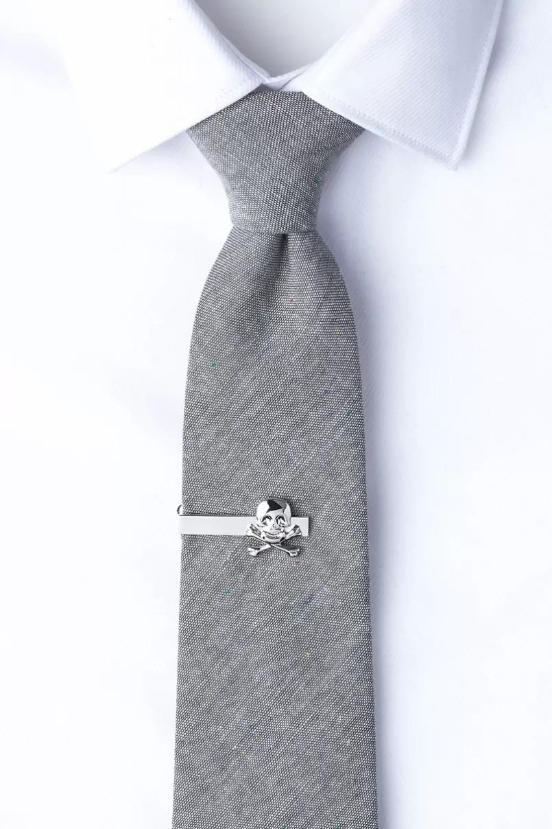 Ties Skull Silver Tie Bar Fashion