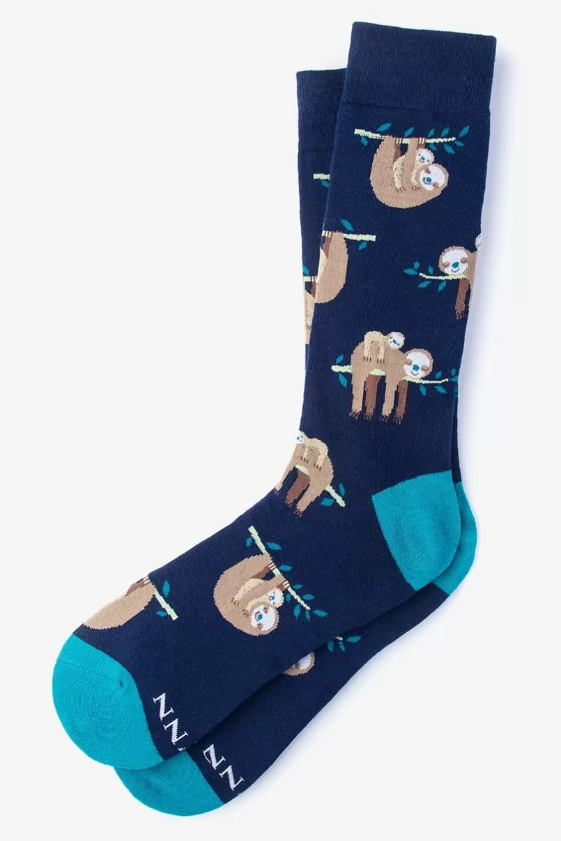 Ties Sloth Navy Blue Sock NavyBlue Cheap