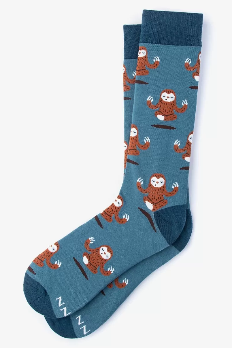 Ties Sloth Yoga Sock Blue Cheap