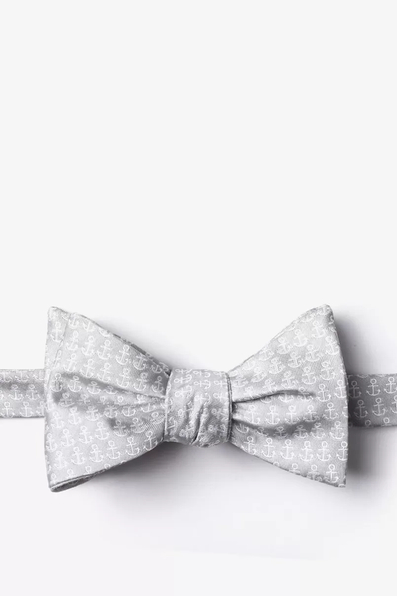 Ties Small Anchors Gray Self-Tie Bow Tie Shop