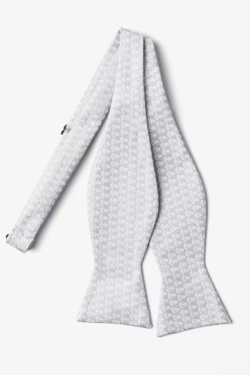 Ties Small Anchors Gray Self-Tie Bow Tie Shop