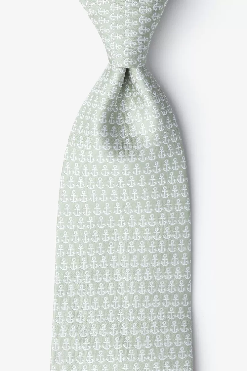 Ties Small Anchors Extra Long Tie Olive New