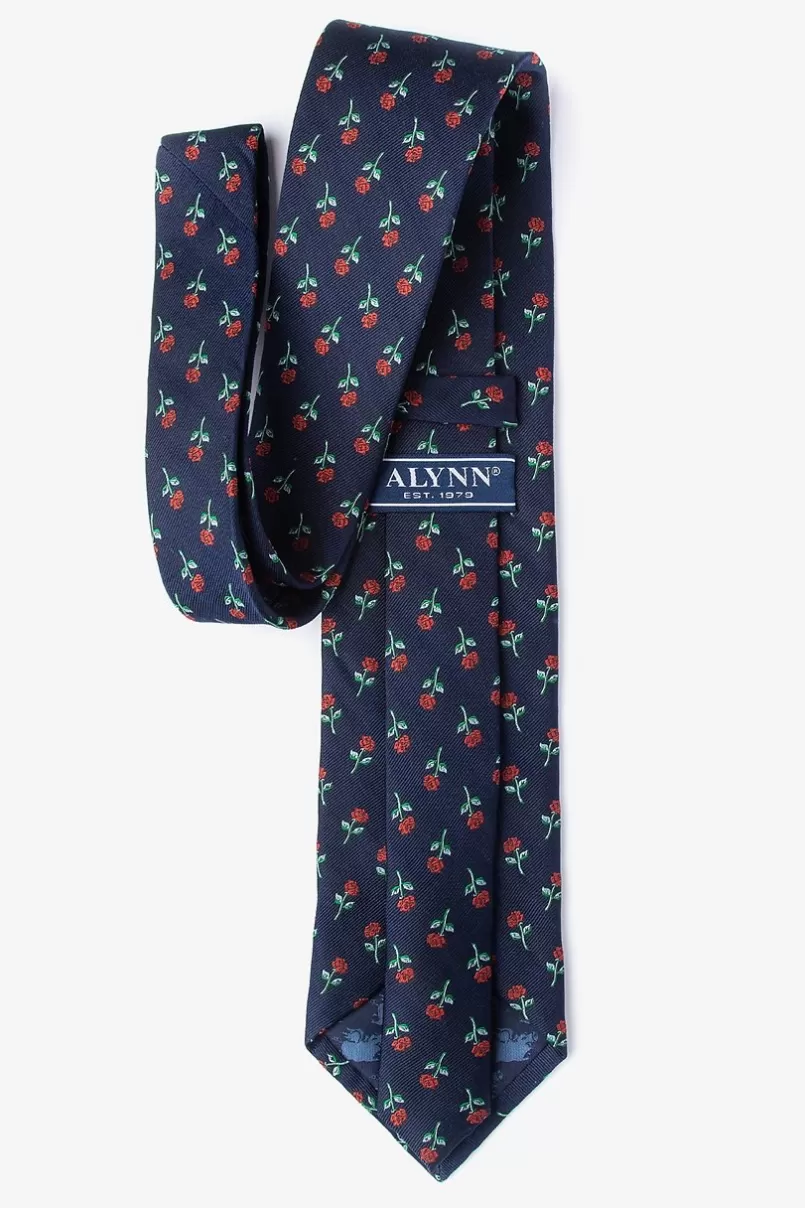 Ties Smell the Roses Navy Blue Tie Best Sale