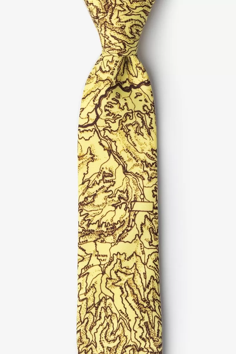 Ties Smokey Mountains Yellow Skinny Tie Cheap