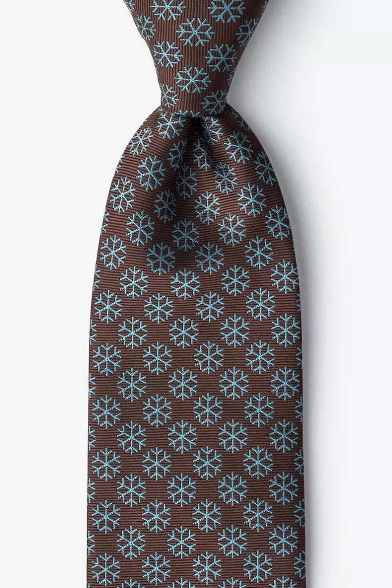 Ties Snowflakes Brown Tie Cheap