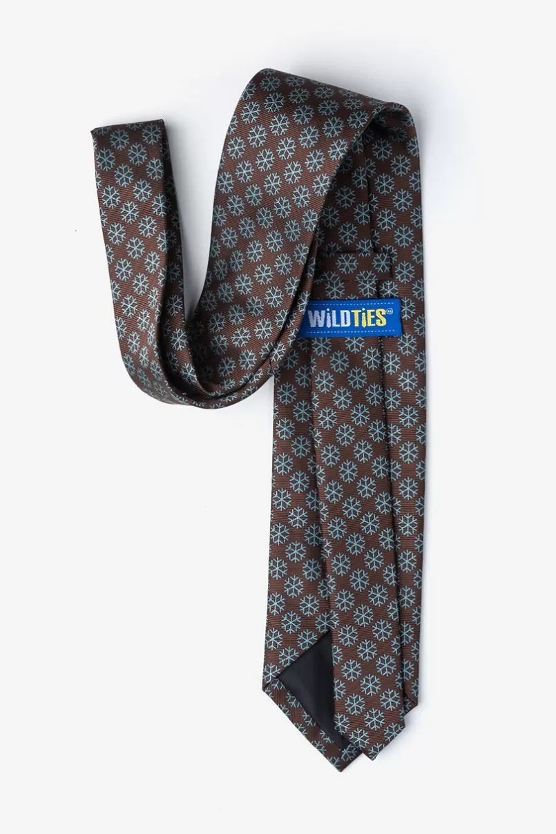 Ties Snowflakes Brown Tie Cheap