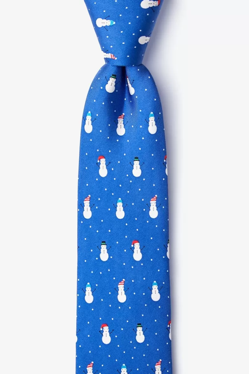 Ties Snowmen in the Snow Blue Skinny Tie Sale