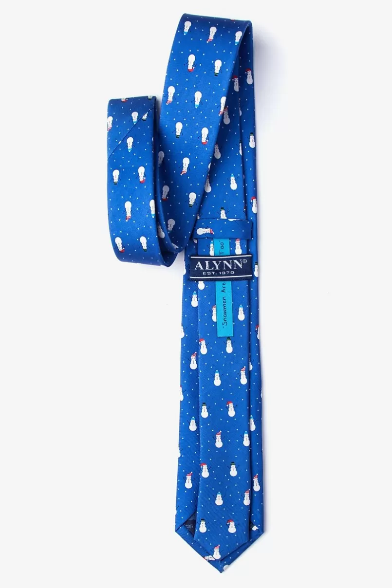 Ties Snowmen in the Snow Blue Skinny Tie Sale