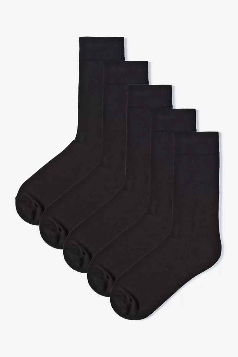 Ties Solid Black 5 Sock Pack Sale