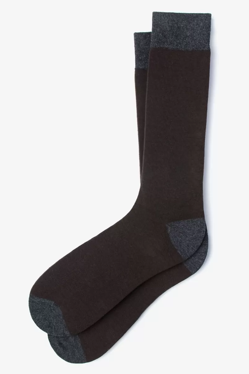 Ties Solid Choice Sock Brown New