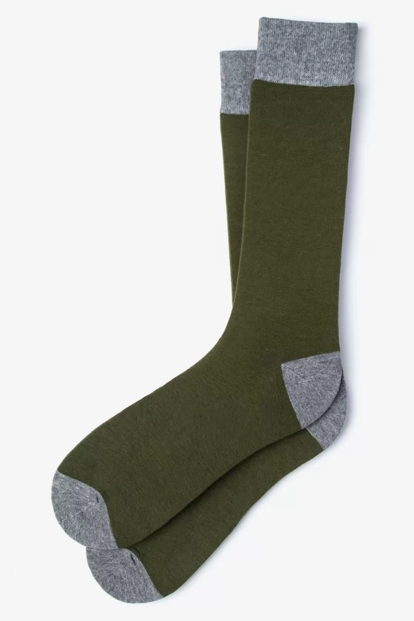 Ties Solid Choice Sock Olive Clearance