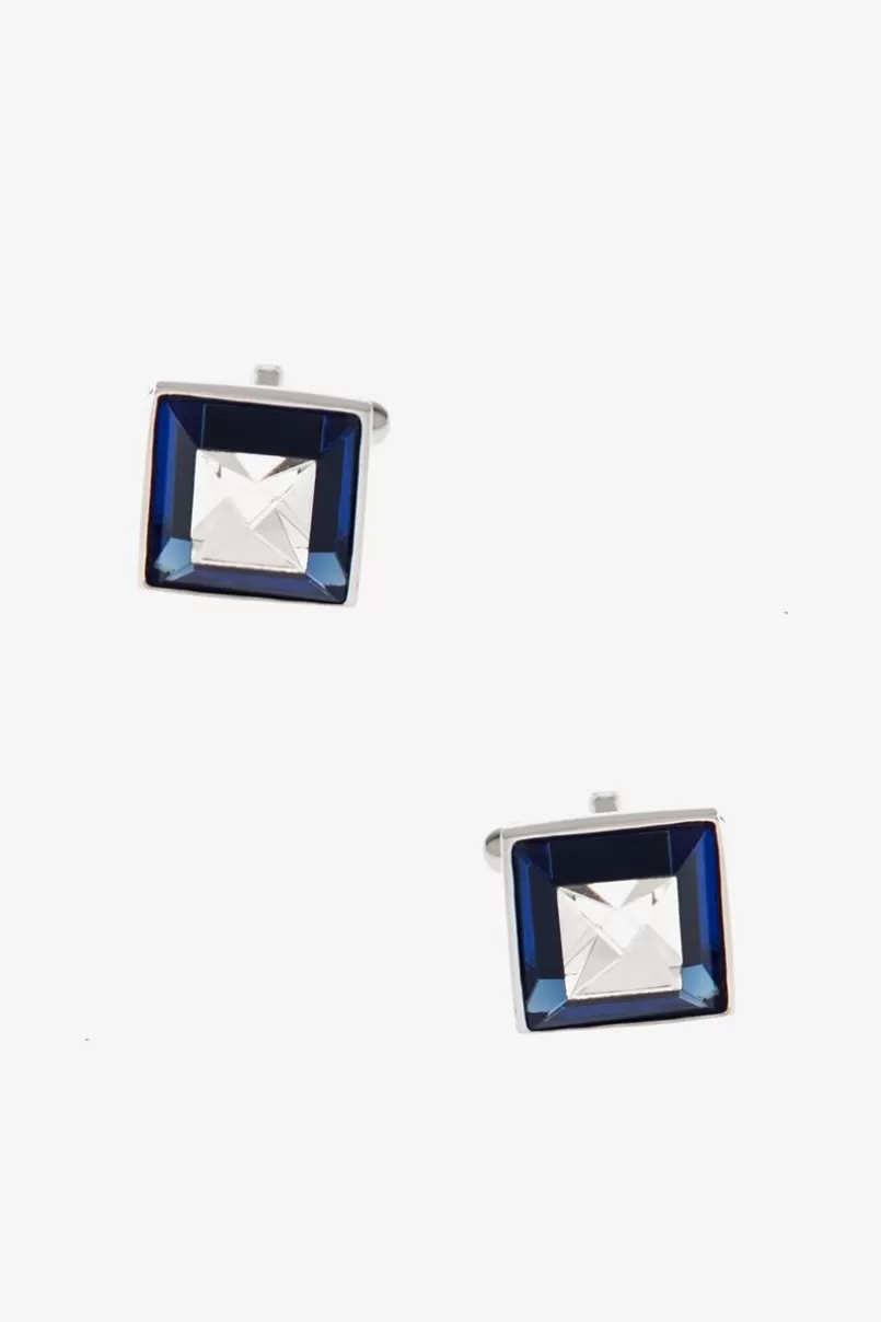 Ties Square Peaks Blue Cufflinks Flash Sale