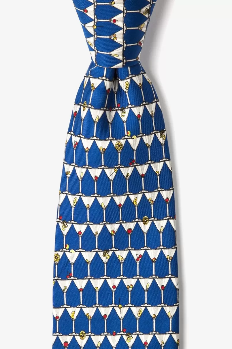 Ties Stack of Martinis Blue Tie Outlet