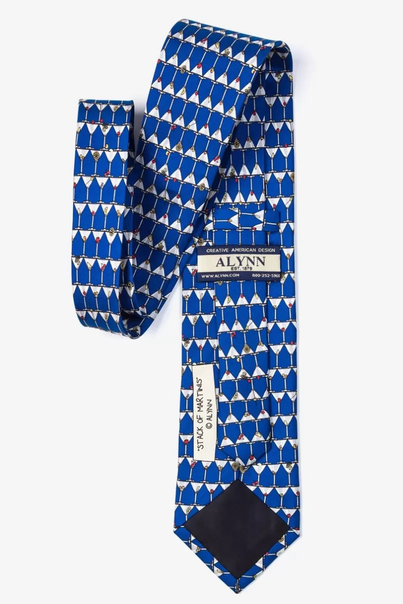 Ties Stack of Martinis Blue Tie Outlet