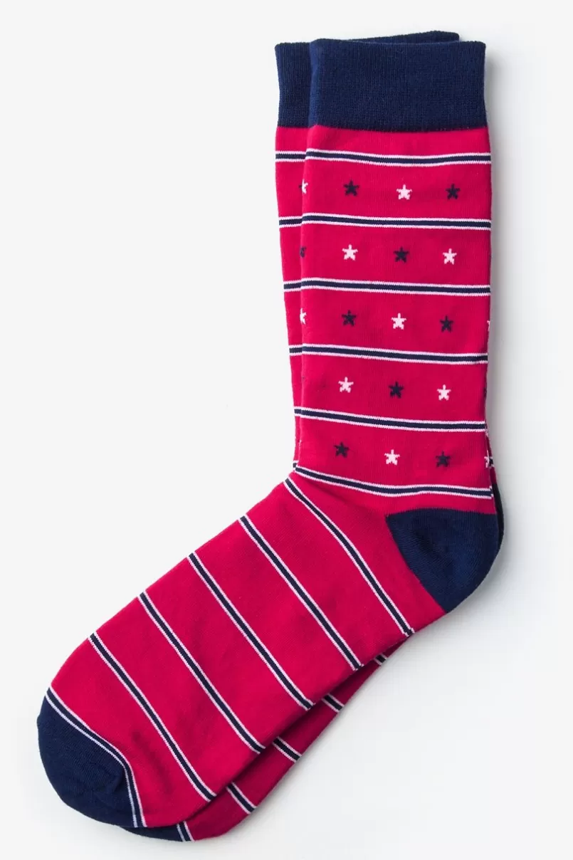 Ties Star Spangled Red Sock New