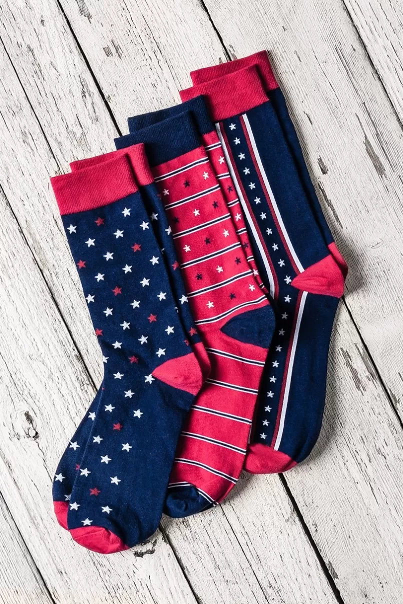 Ties Star Spangled Red Sock New