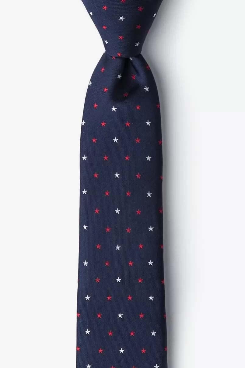 Ties Stars Navy Blue Skinny Tie NavyBlue Outlet