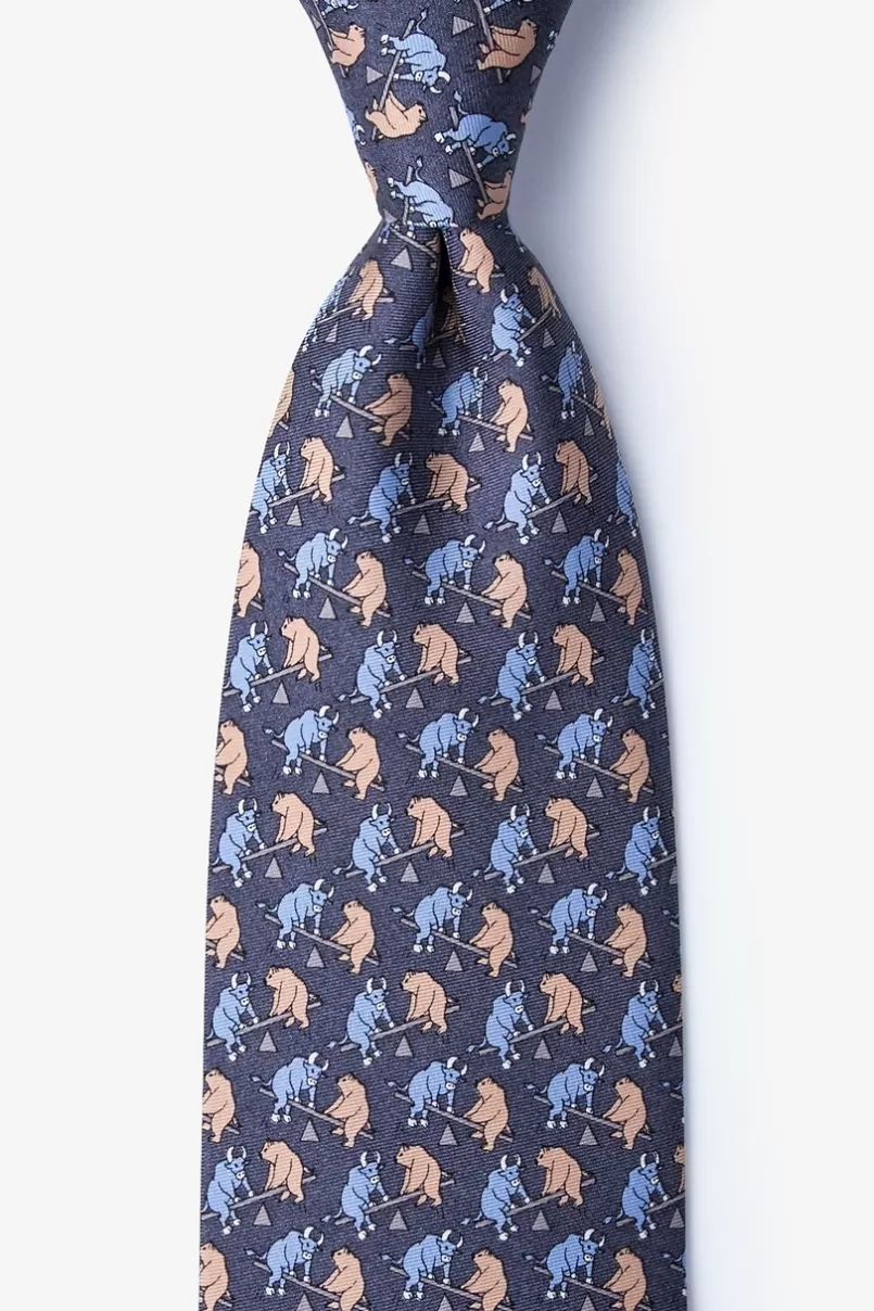 Ties Stock Market Playground Tie Gray New