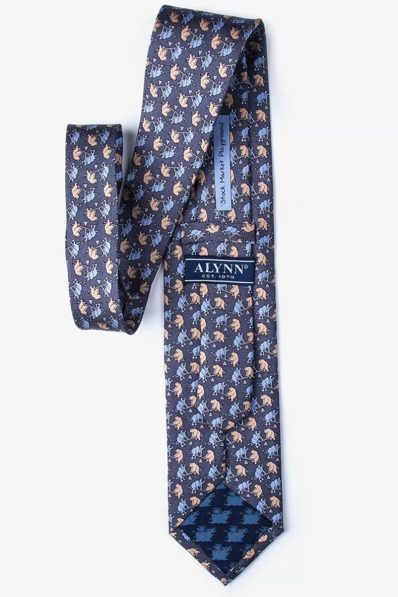 Ties Stock Market Playground Tie Gray New