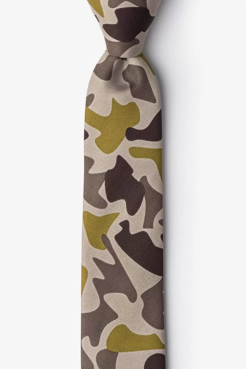 Ties Street Camo Beige Skinny Tie Beige&Olive Best