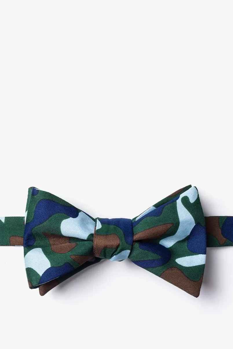 Ties Street Camo Hunter Green Self-Tie Bow Tie HunterGreen&Blue Best