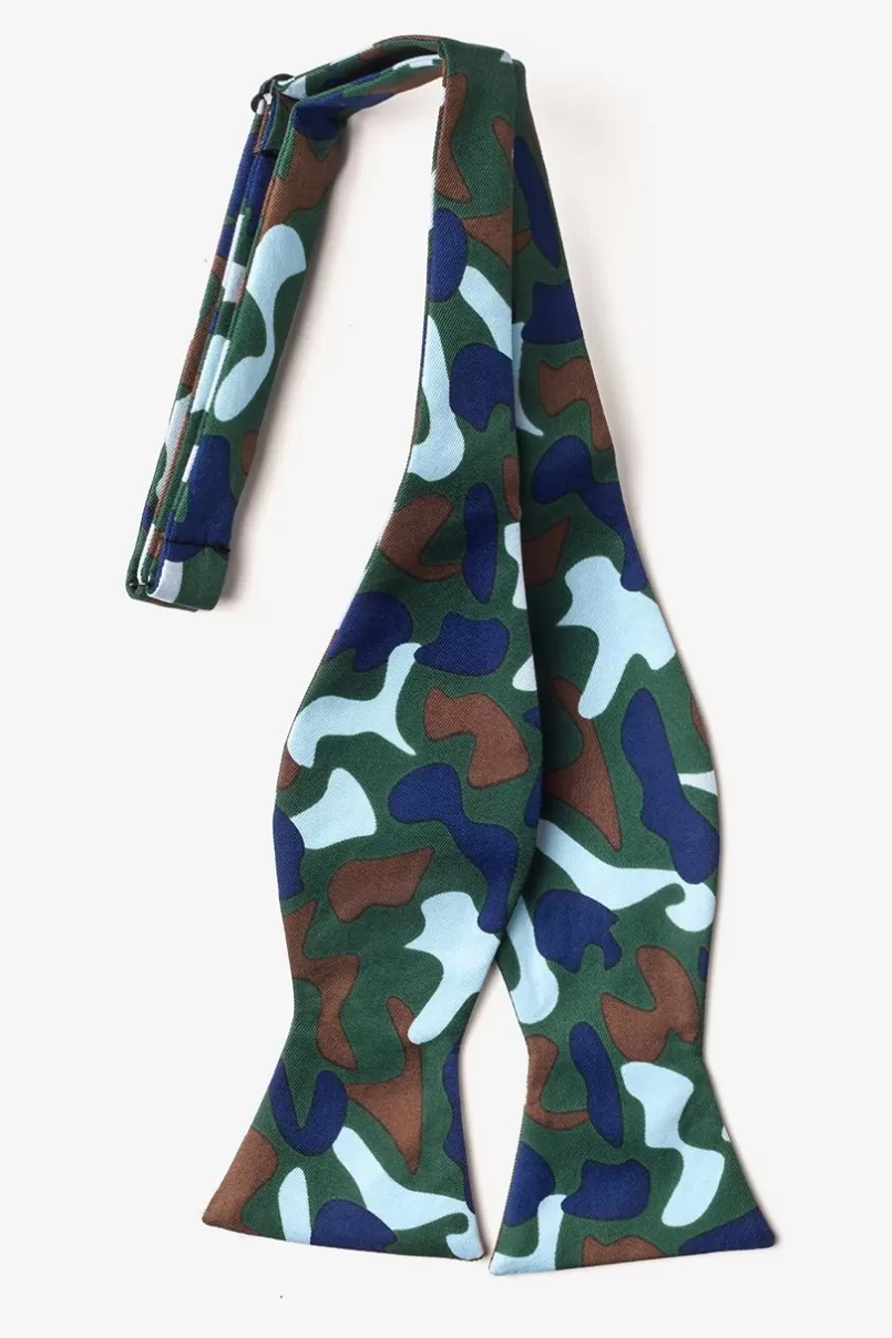 Ties Street Camo Hunter Green Self-Tie Bow Tie HunterGreen&Blue Best