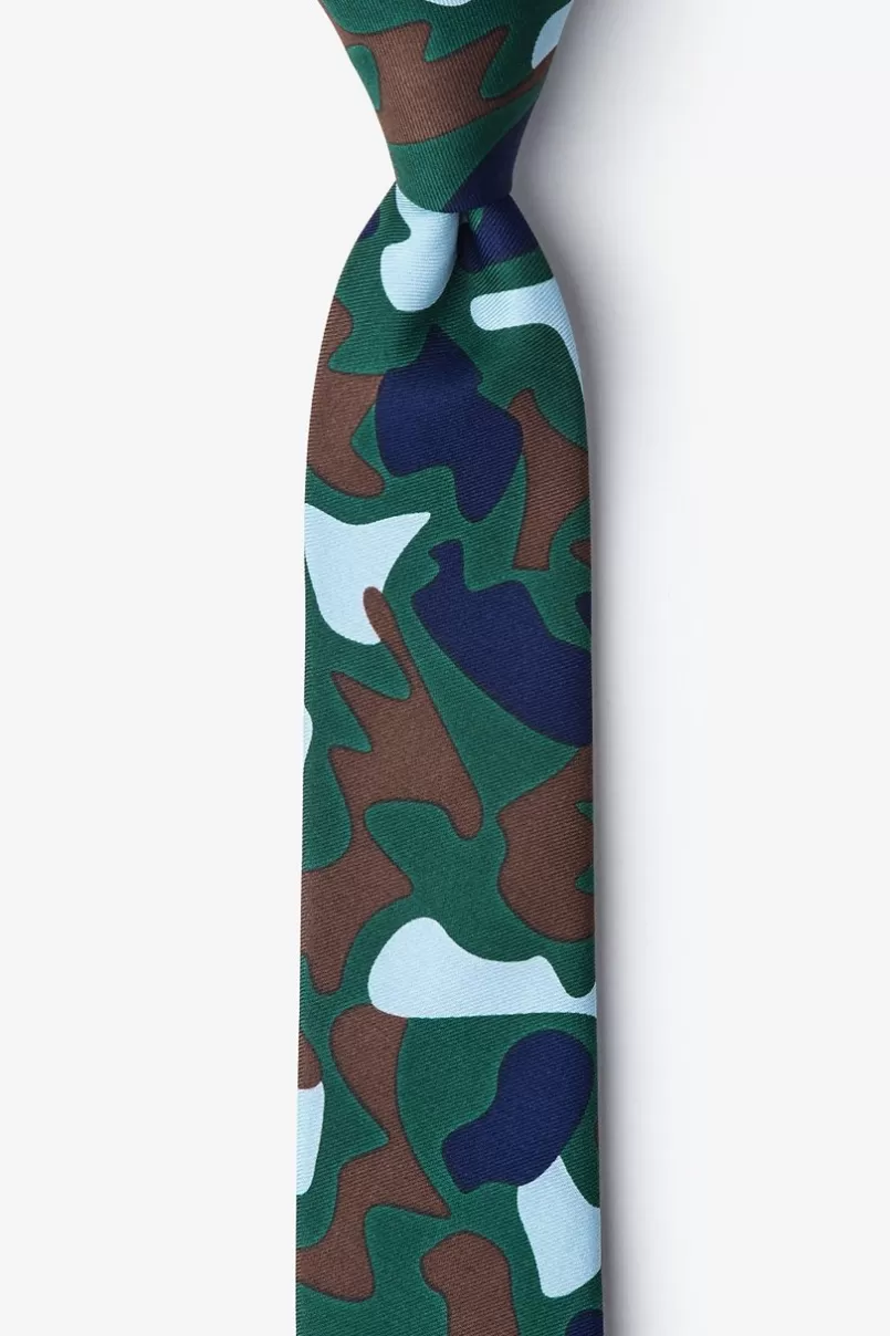 Ties Street Camo Hunter Green Skinny Tie HunterGreen&SkyBlue Cheap